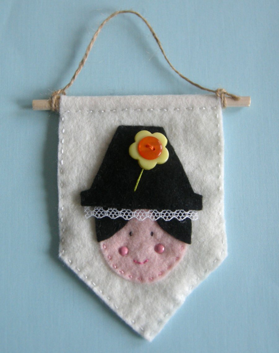 craft kit sewing kit Make a welsh lady banner, flag, decoration