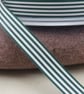 3 Metres Berisfords Dark Green Pencil Stripe Ribbon - Image 2