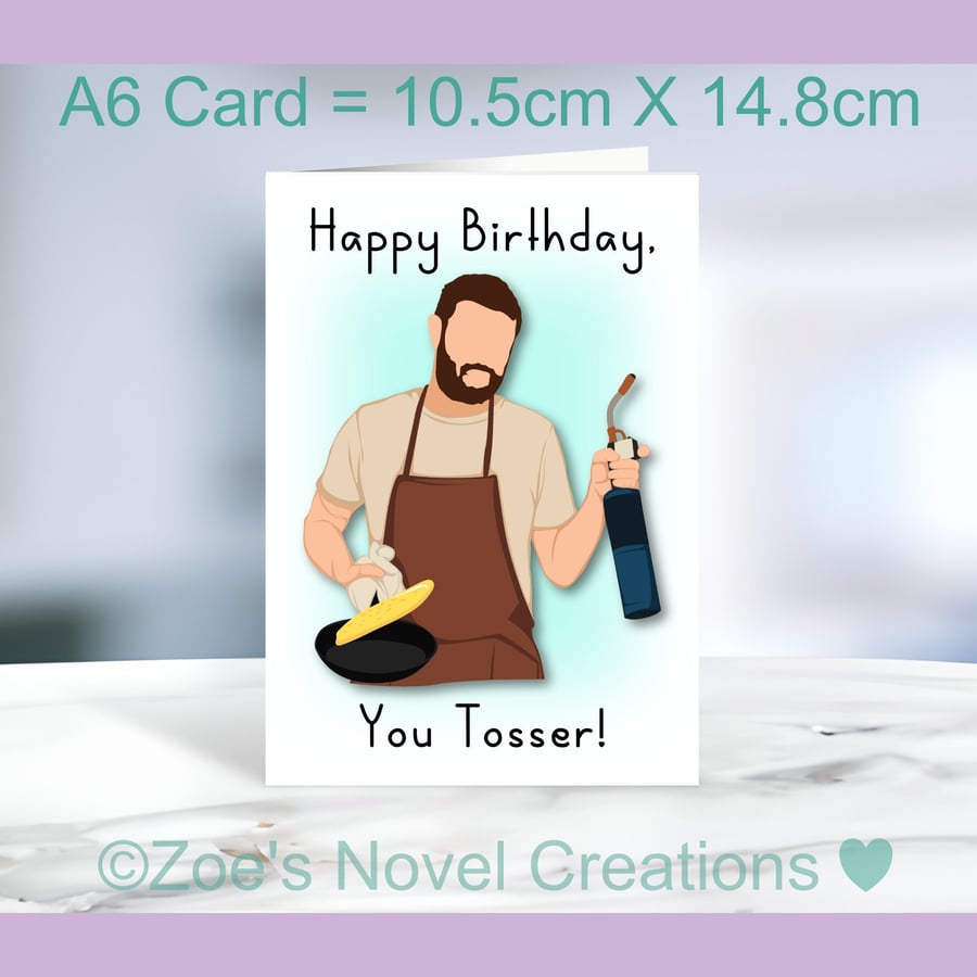 Birthday Card - You Tosser Pancakes A6 10.5cm x 14.8cm