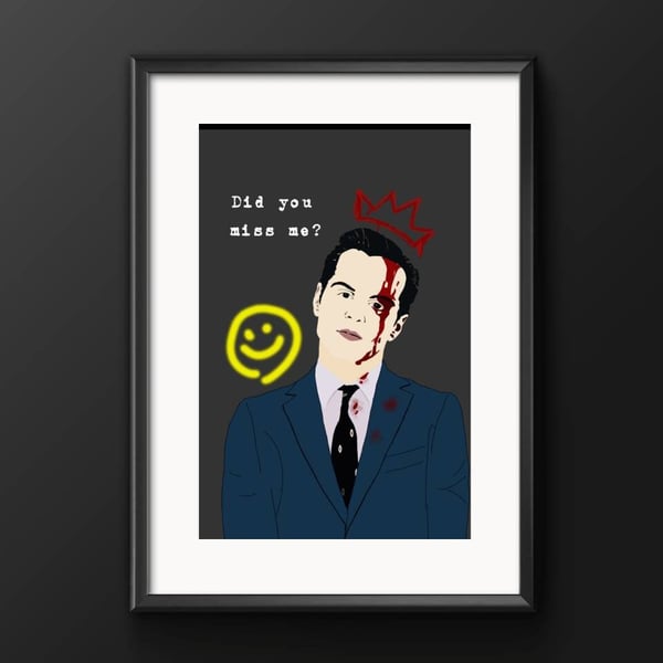 Andrew Scott A4 print - Moriarty, Sherlock, did you miss me?