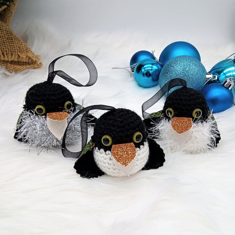 Set of 3 Penguin Hanging Tree Ornaments