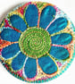 58mm Fabric Pocket Mirror with Free Machine Embroidery