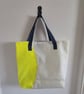 Upcycled Trysail Tote Bag – Large Beach Bag with Blue Number 3 - Image 2