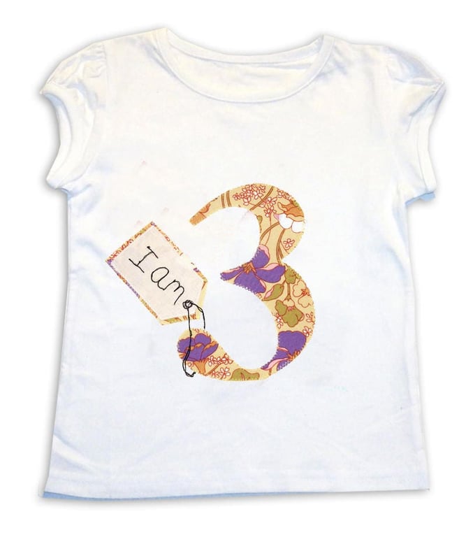 Girl's Personalised Age T-Shirt, Kids Birthday T-shirt