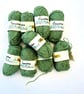 Vintage CONISTON Wool & Nylon Blend DK Yarn in Green 9 x 25gram balls