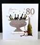 Happy 80th Birthday Celebration Bottles Handmade Card - Image 1