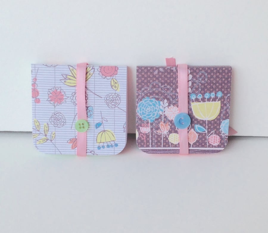Mini Notebooks,Set of Two,Handmade Sticky Notebooks,Can Be Personalised 