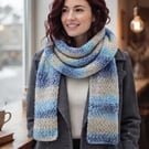Handmade Super-Long Crochet Scarf: 180cm Double-Stranded Winter Accessory