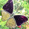 Stained Glass Butterfly Suncatcher - Handmade Decoration - Purple and Pink