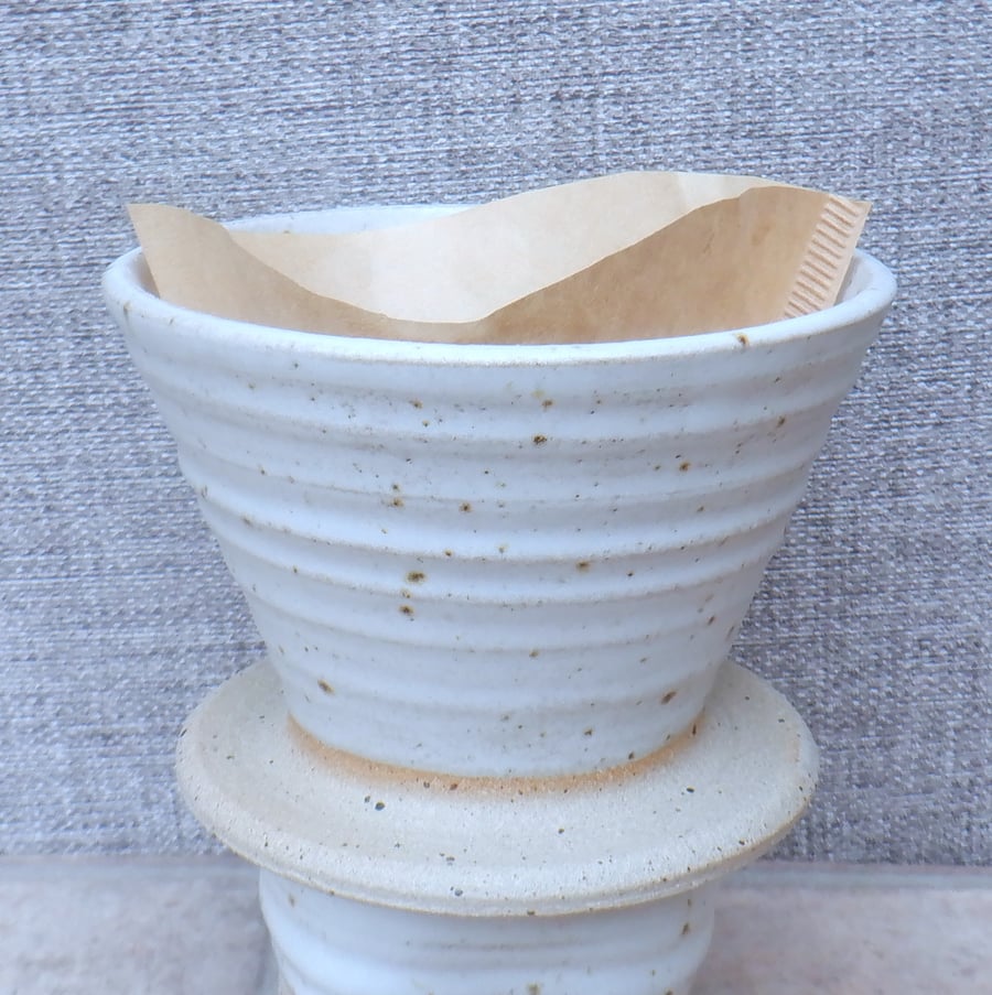 Coffee filter holder dripper pourover handthrown stoneware pottery ceramic