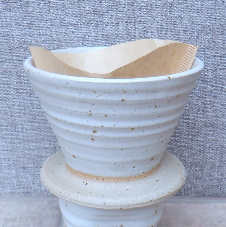 Coffee filter holder dripper pourover handthrown stoneware pottery ceramic