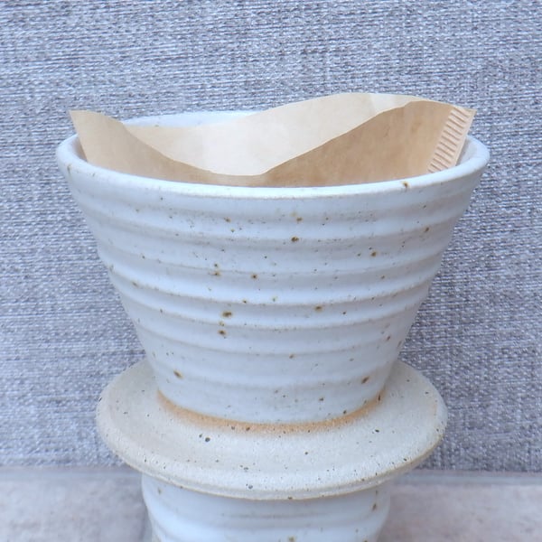 Coffee filter holder dripper pourover handthrown stoneware pottery ceramic