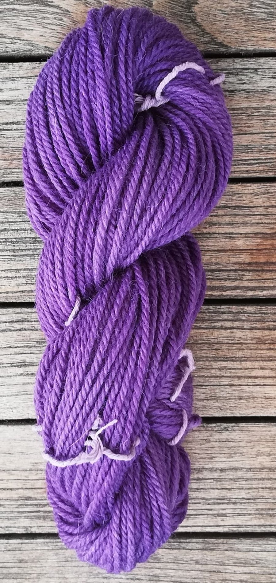Purple (Logwood) Hand Dyed Yarn Aran. 