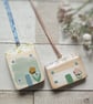 Set of 2 Wooden Floral House Hanging Decorations