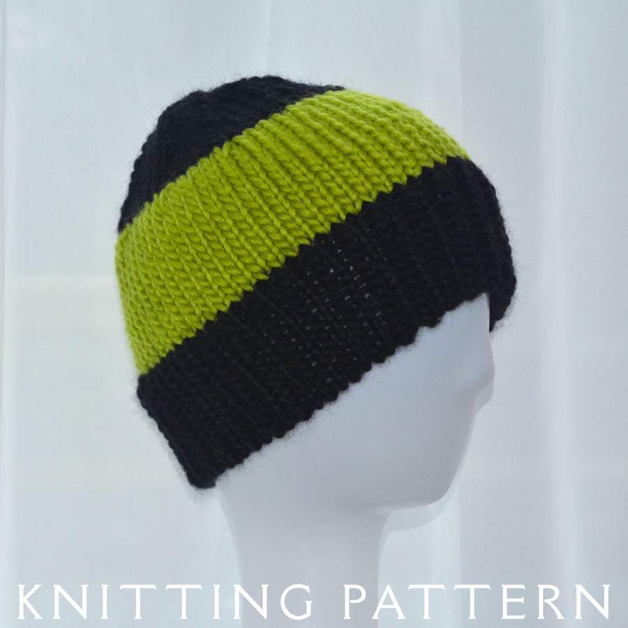 Hat Knitting Pattern The Winter Beanie Printed Copy