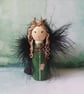 Wise woman, Vølva, Seeress, Viking Priestess Hand-painted peg doll.