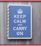 Keep Calm and Carry On poster spiral bound Notebook Air Force Blue