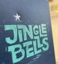 Jingle bells letterpress Christmas card Pack of six - Image 1