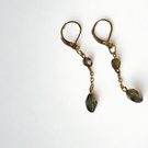 Gold & Green Crystal Drops
