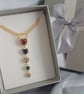 Gold Tone Heart Drop Pendant Necklace