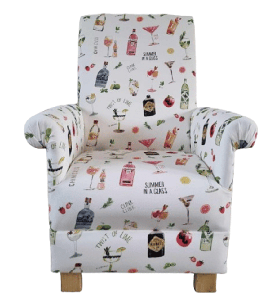 Cocktail Chair Adult Armchair Clarke Happy Hour Gin Tonic Bar Accent Statement