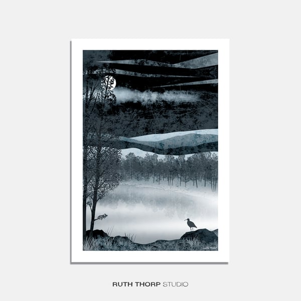 Silver Loch Illustrated Art Print 