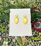 Gold Mirror Acrylic Diamond Stud Marquise Geometric Dangle Earrings