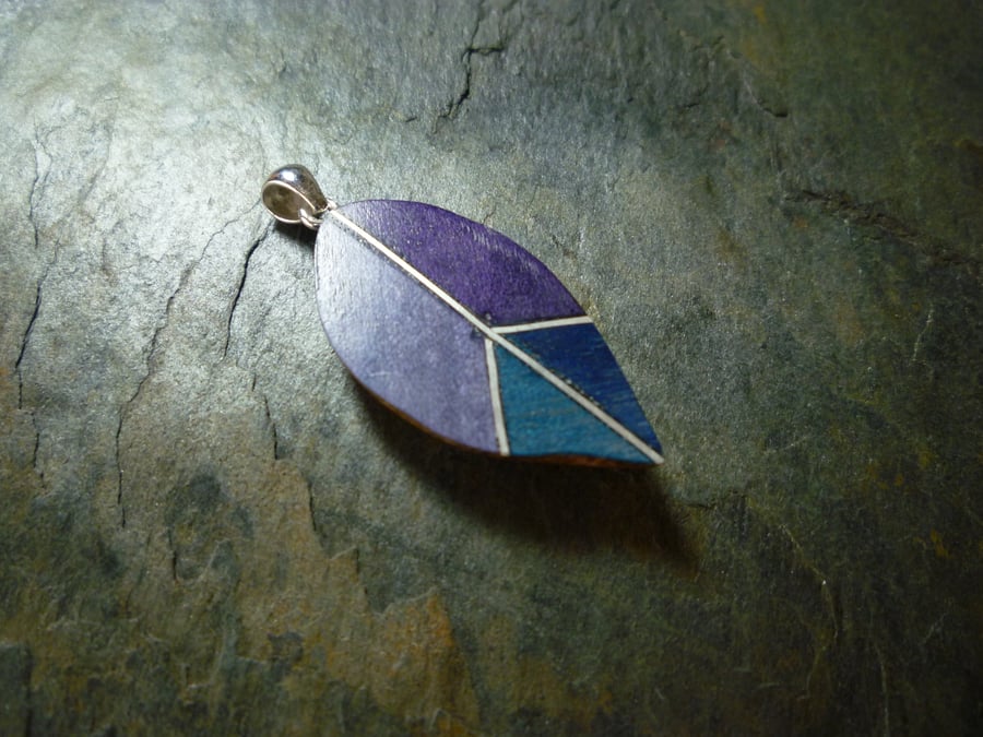Wood and wood veneer, Silver pendant