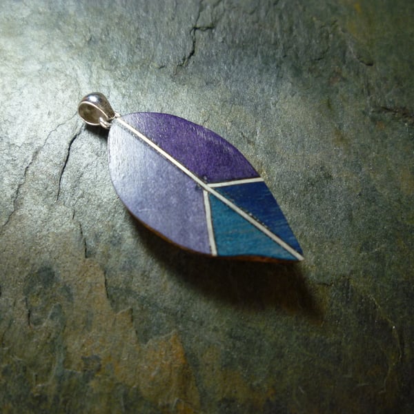 Wood and wood veneer, Silver pendant