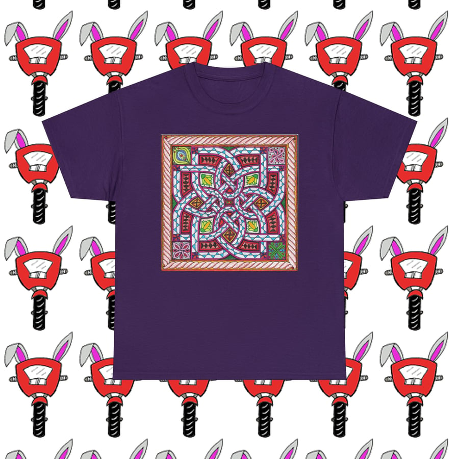 Celtic Square Pattern Unisex Heavy Cotton Tshirt by Bikabunny