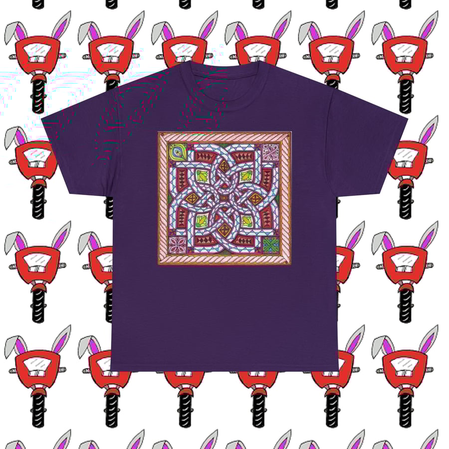 Celtic Square Pattern Unisex Heavy Cotton Tshirt by Bikabunny