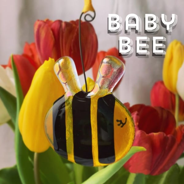 BABY Fused Glass Bumble Bee