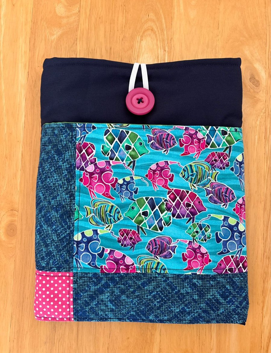 Patchwork fish prints iPad, book Case