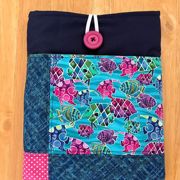 Patchwork fish prints iPad, book Case