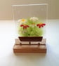 Fused Glass Flower Art: Freestanding Floral Panel on Oak Stand - Image 3