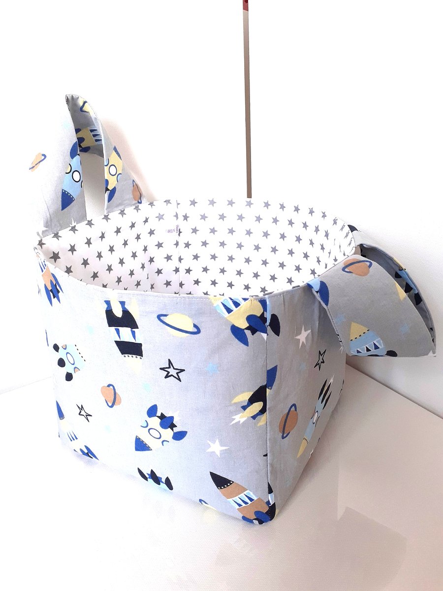 Set of Two - Space themed fabric storage boxes