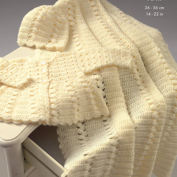 Crochet Pattern - King Cole DK Pattern 3259 - Coat, Shawl and Hat