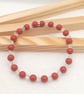 Stretch Bracelet - Cranberry Pearl & Crystal AB Bracelet with Diamanté Rondell