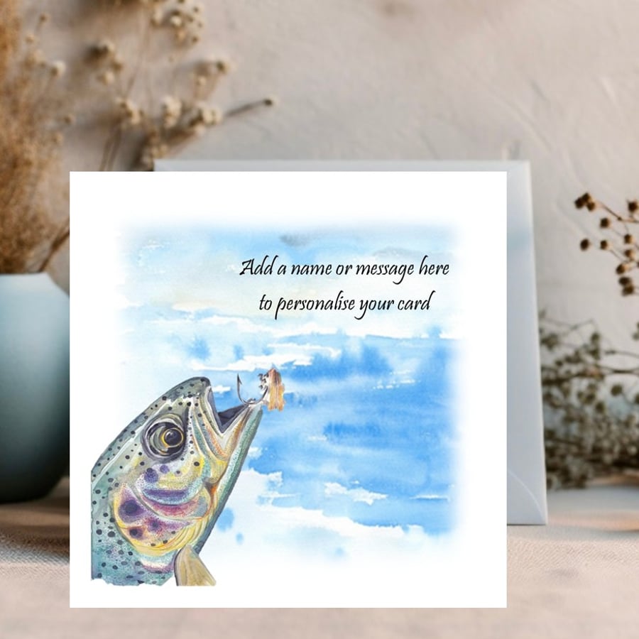 Personalised  Fly Fishing Card