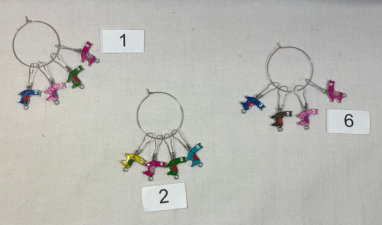 Llamas Stitch markers, enamelled colourful alpaca progress charm, knitting marke