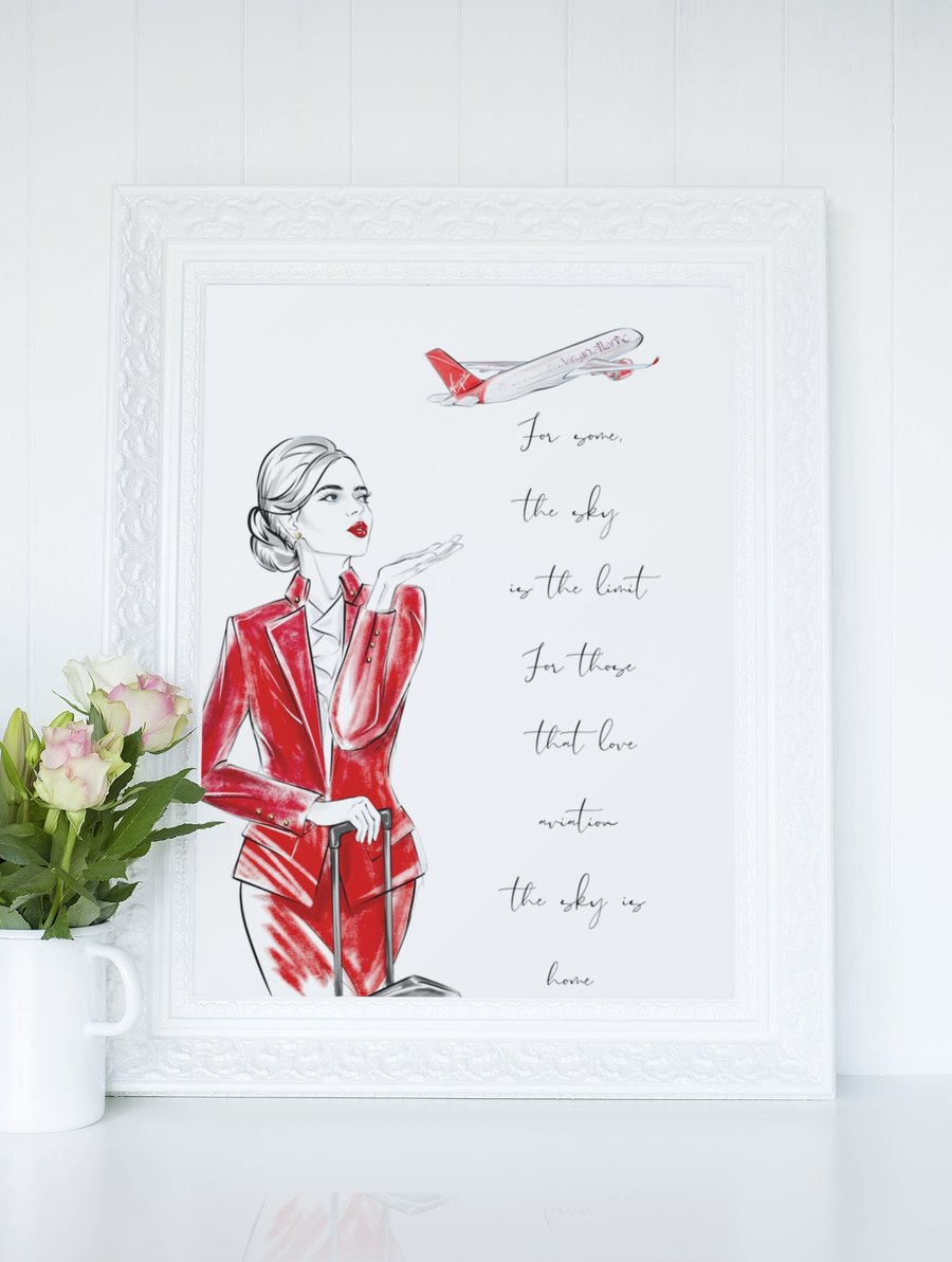 Virgin Atlantic Cabin Crew Print 'For most, the sky is the limit, for those that