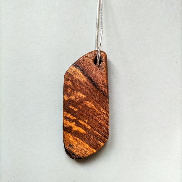 Elm Burl Pendant on Sterling Silver Necklace
