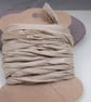 4m Pale Walnut Brown Hand Dyed Natural Dye Sari Silk Ribbon