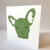 Green French Bulldog Card