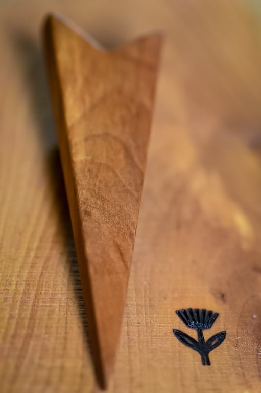 Hand Carved Hawthorn Kilt Pin, Minimalist Wooden Brooch, Scottish Gift for him,