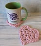 Heart coaster, chunky coaster, small mat, valentine gift, recycled cord - Image 2