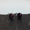  Garnet stud earrings sterling silver , gemstone studs