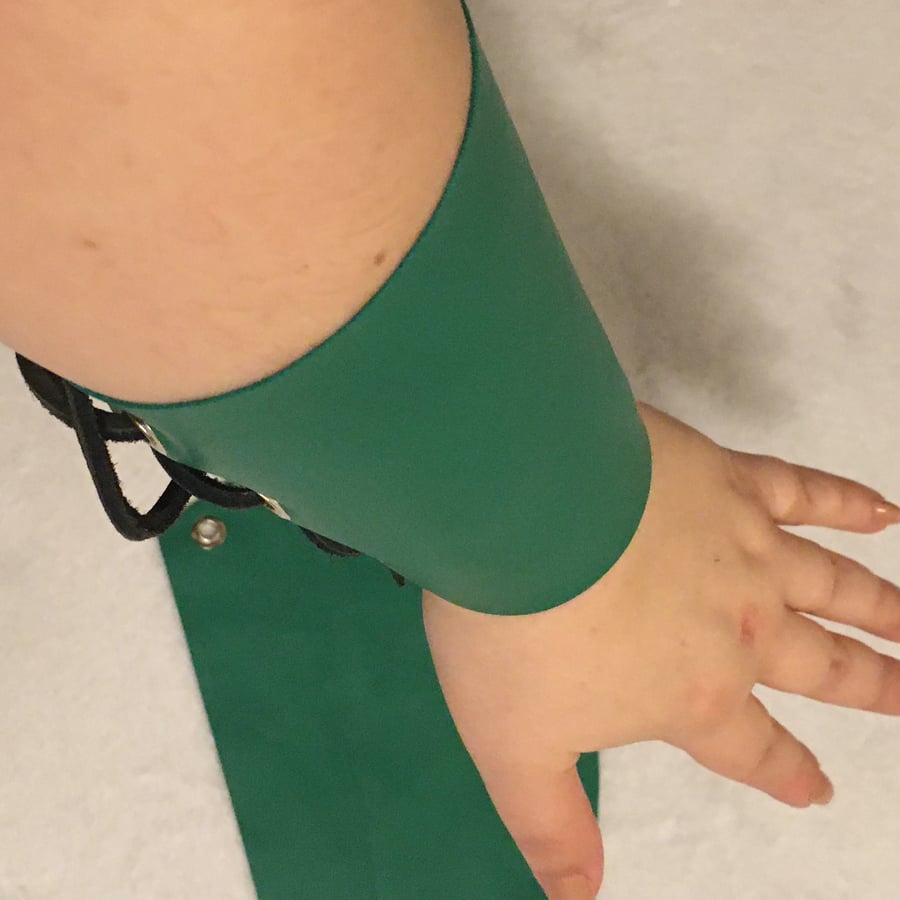 Small pair - Green coloured Italian Lambskin Leather Bracers- FREE SHIPPING