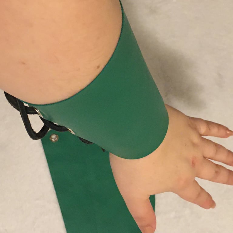 Small pair - Green coloured Italian Lambskin Leather Bracers- FREE SHIPPING