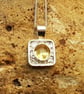 Tiny minimalist square Citrine necklace.November birthstone - Image 1